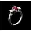 Image 4 : 1.52 ctw Ruby and Diamond Ring - 18KT White Gold