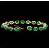 Image 3 : 20.04 ctw Emerald and Diamond Bracelet - 14KT Yellow Gold