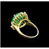 Image 3 : GIA Cert 10.23 ctw Emerald and Diamond Ring - 14KT Yellow Gold