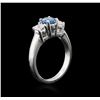 Image 3 : 14KT White Gold 0.85 ctw Fancy Blue Diamond Ring