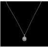 Image 2 : 14KT White Gold 0.95 ctw Diamond Pendant With Chain