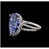 Image 2 : 14KT White Gold 5.36 ctw Tanzanite and Diamond Ring