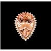Image 2 : 14KT Rose Gold 19.63 ctw GIA Certified Morganite and Diamond Ring