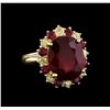 Image 1 : 11.26 ctw Ruby and Diamond Ring - 14KT Yellow Gold