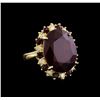 Image 1 : 25.40 ctw Ruby and Diamond Ring - 14KT Yellow Gold