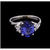 Image 2 : 2.08 ctw Tanzanite and Diamond Ring - 14KT White Gold