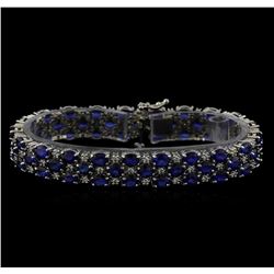 14KT White Gold 20.79 ctw Sapphire and Diamond Bracelet
