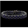 Image 1 : 14KT White Gold 20.79 ctw Sapphire and Diamond Bracelet