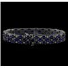 Image 2 : 14KT White Gold 20.79 ctw Sapphire and Diamond Bracelet