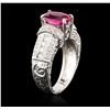 Image 3 : 14KT White Gold GIA Certified 2.35 ctw Tourmaline and Diamond Ring