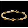 Image 1 : 14KT Yellow Gold 6.56 ctw Yellow Sapphire and Diamond Bracelet