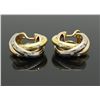 Image 7 : 0.25 ctw Cartier Trinity Diamond Earrings - 18KT Tri Color Gold