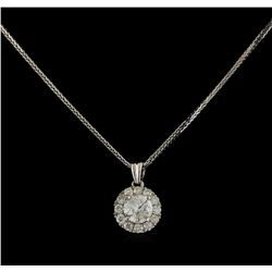 14KT White Gold 0.96 ctw Diamond Pendant With Chain