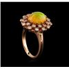 Image 4 : 2.78 ctw Opal and Diamond Ring - 14KT Rose Gold