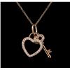 0.45 ctw Diamond Necklace - 14KT Rose Gold