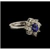 1.17 ctw Sapphire and Diamond Ring - 14KT White Gold
