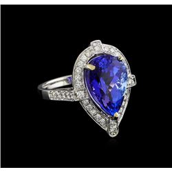 18KT White Gold 8.23 ctw Tanzanite and Diamond Ring