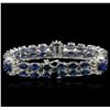 Image 2 : 14KT White Gold 27.50 ctw Sapphire and Diamond Bracelet