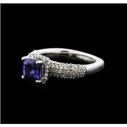 14KT White Gold 1.41 ctw Tanzanite and Diamond Ring