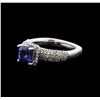 14KT White Gold 1.41 ctw Tanzanite and Diamond Ring