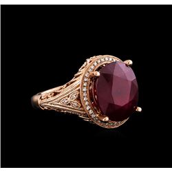 14KT Rose Gold 6.96 ctw Ruby and Diamond Ring