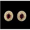 Image 1 : 14KT Yellow Gold 2.07 ctw Ruby and Diamond Earrings