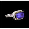 Image 1 : 14KT Two-Tone Gold 4.29 ctw Tanzanite and Diamond Ring