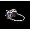 Image 3 : 14KT Two-Tone Gold 4.29 ctw Tanzanite and Diamond Ring
