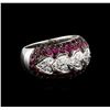 Image 1 : 2.00 ctw Ruby and Diamond Ring - 14KT White Gold