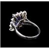 Image 3 : 3.51 ctw Tanzanite and Diamond Ring - 14KT White Gold