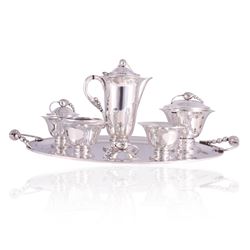 Tango Aceves blossom Sterling Tea & Coffee Service