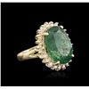 Image 1 : 14KT Yellow Gold 9.11 ctw Emerald and Diamond Ring