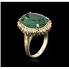 Image 3 : 14KT Yellow Gold 9.11 ctw Emerald and Diamond Ring