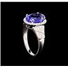 Image 4 : 14KT White Gold 3.62 ctw Tanzanite and Diamond Ring