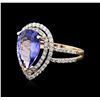 Image 1 : 14KT Yellow Gold 3.19 ctw Tanzanite and Diamond Ring