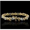 Image 2 : 14KT Yellow Gold 10.00 ctw Aquamarine and Diamond Bracelet