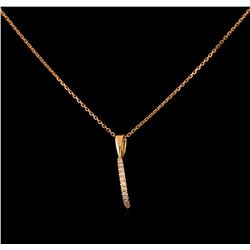 0.05 ctw Diamond Pendant With Chain - 14KT Rose Gold