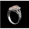 Image 4 : 14KT White Gold 1.20 ctw Morganite and Diamond Ring