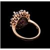 Image 3 : 14KT Rose Gold 3.68 ctw Amethyst & Diamond Ring