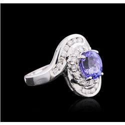 14KT White Gold 1.91 ctw Tanzanite and Diamond Ring