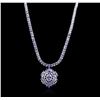 Image 1 : 14KT White Gold 67.32 ctw Tanzanite and Diamond Necklace