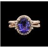 Image 2 : 2.65 ctw Tanzanite and Diamond Ring - 14KT Rose Gold