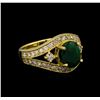 14KT Yellow Gold 1.63 ctw Emerald and Diamond Ring