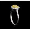 Image 4 : 18KT White Gold 1.56 ctw Fancy Yellow Diamond Ring
