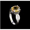 Image 4 : 7.75 ctw Zircon and Diamond Ring - 14KT White Gold