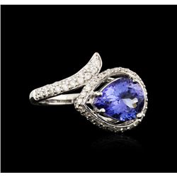 14KT White Gold 2.45 ctw Tanzanite and Diamond Ring