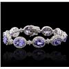 Image 1 : 14KT White Gold 21.00 ctw Tanzanite and Diamond Bracelet