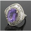 Image 6 : 2.00 ctw Diamond and Amethyst Ring - 14KT White Gold