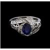 Image 2 : 14KT White Gold 1.51 ctw Sapphire and Diamond Ring
