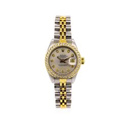 Rolex 18KT Two-Tone Diamond DateJust Ladies Watch